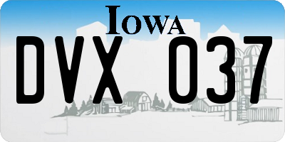 IA license plate DVX037