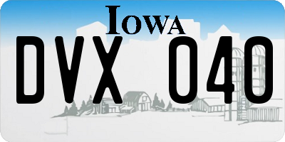 IA license plate DVX040