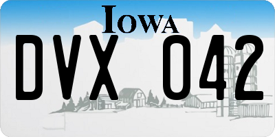 IA license plate DVX042