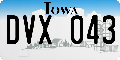 IA license plate DVX043