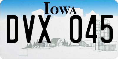 IA license plate DVX045
