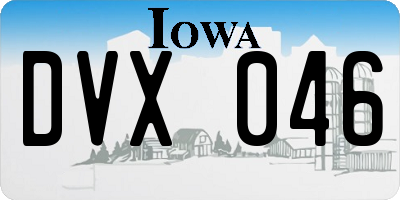 IA license plate DVX046