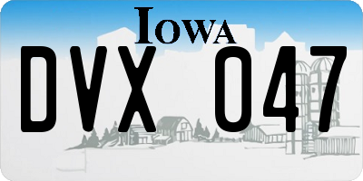 IA license plate DVX047