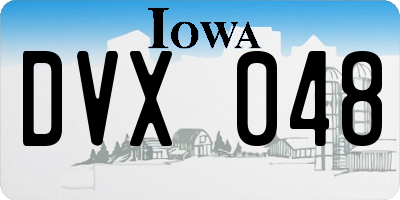 IA license plate DVX048