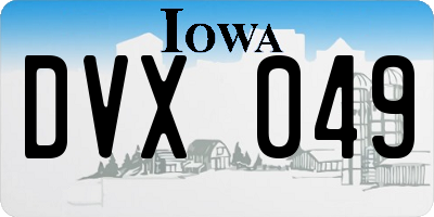 IA license plate DVX049