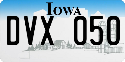 IA license plate DVX050