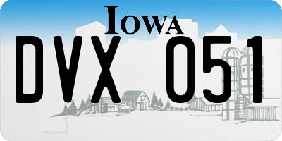 IA license plate DVX051