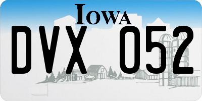 IA license plate DVX052