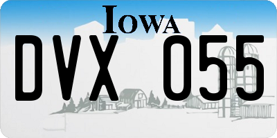 IA license plate DVX055