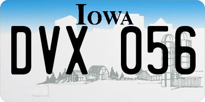 IA license plate DVX056