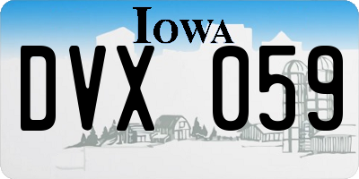 IA license plate DVX059