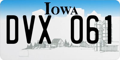 IA license plate DVX061