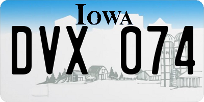 IA license plate DVX074