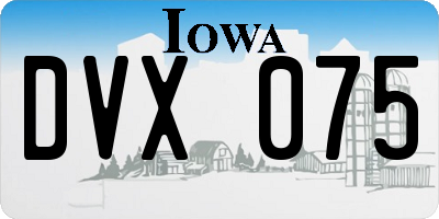 IA license plate DVX075