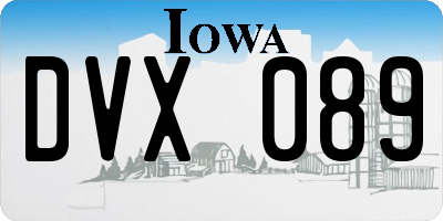 IA license plate DVX089