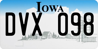 IA license plate DVX098