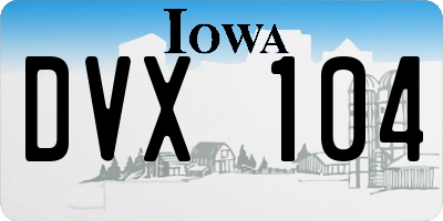 IA license plate DVX104