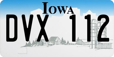 IA license plate DVX112