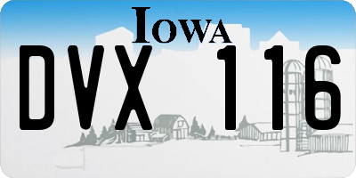 IA license plate DVX116