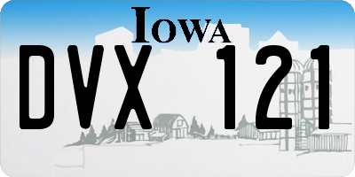 IA license plate DVX121