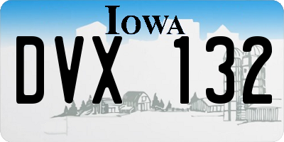 IA license plate DVX132