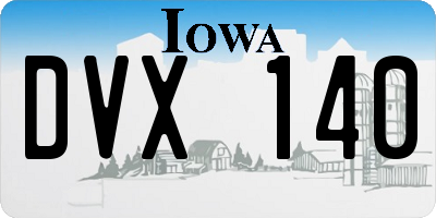 IA license plate DVX140