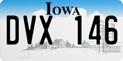 IA license plate DVX146