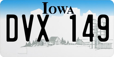 IA license plate DVX149