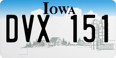 IA license plate DVX151