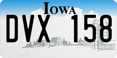 IA license plate DVX158