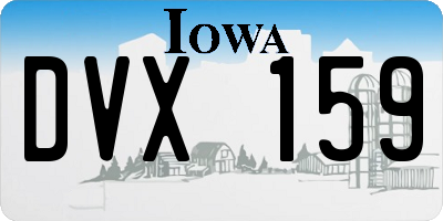 IA license plate DVX159