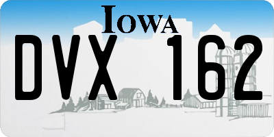 IA license plate DVX162