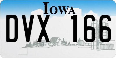 IA license plate DVX166