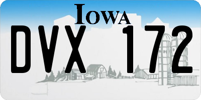 IA license plate DVX172