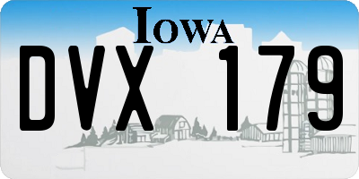 IA license plate DVX179