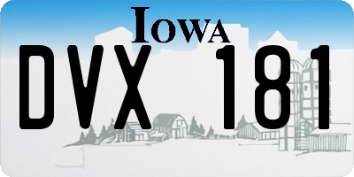IA license plate DVX181