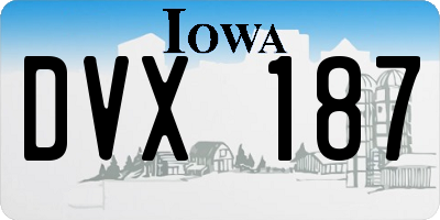 IA license plate DVX187
