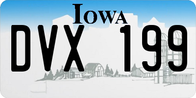 IA license plate DVX199