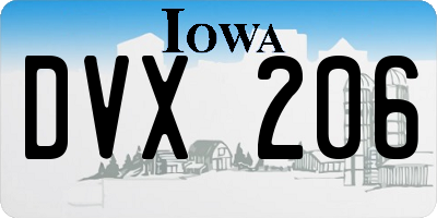 IA license plate DVX206