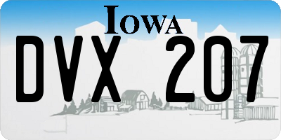 IA license plate DVX207