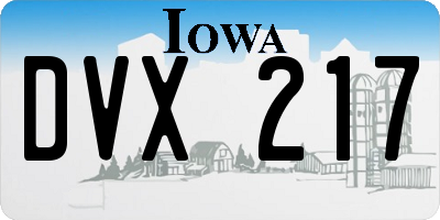 IA license plate DVX217