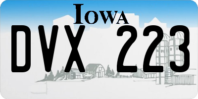 IA license plate DVX223