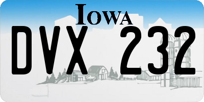 IA license plate DVX232
