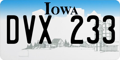 IA license plate DVX233