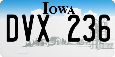 IA license plate DVX236