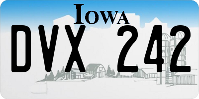 IA license plate DVX242