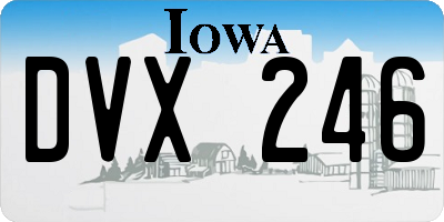 IA license plate DVX246