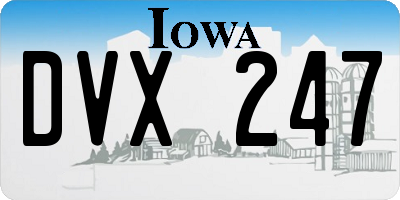 IA license plate DVX247
