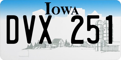 IA license plate DVX251