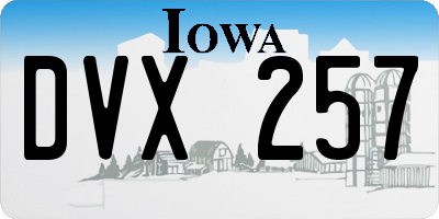 IA license plate DVX257